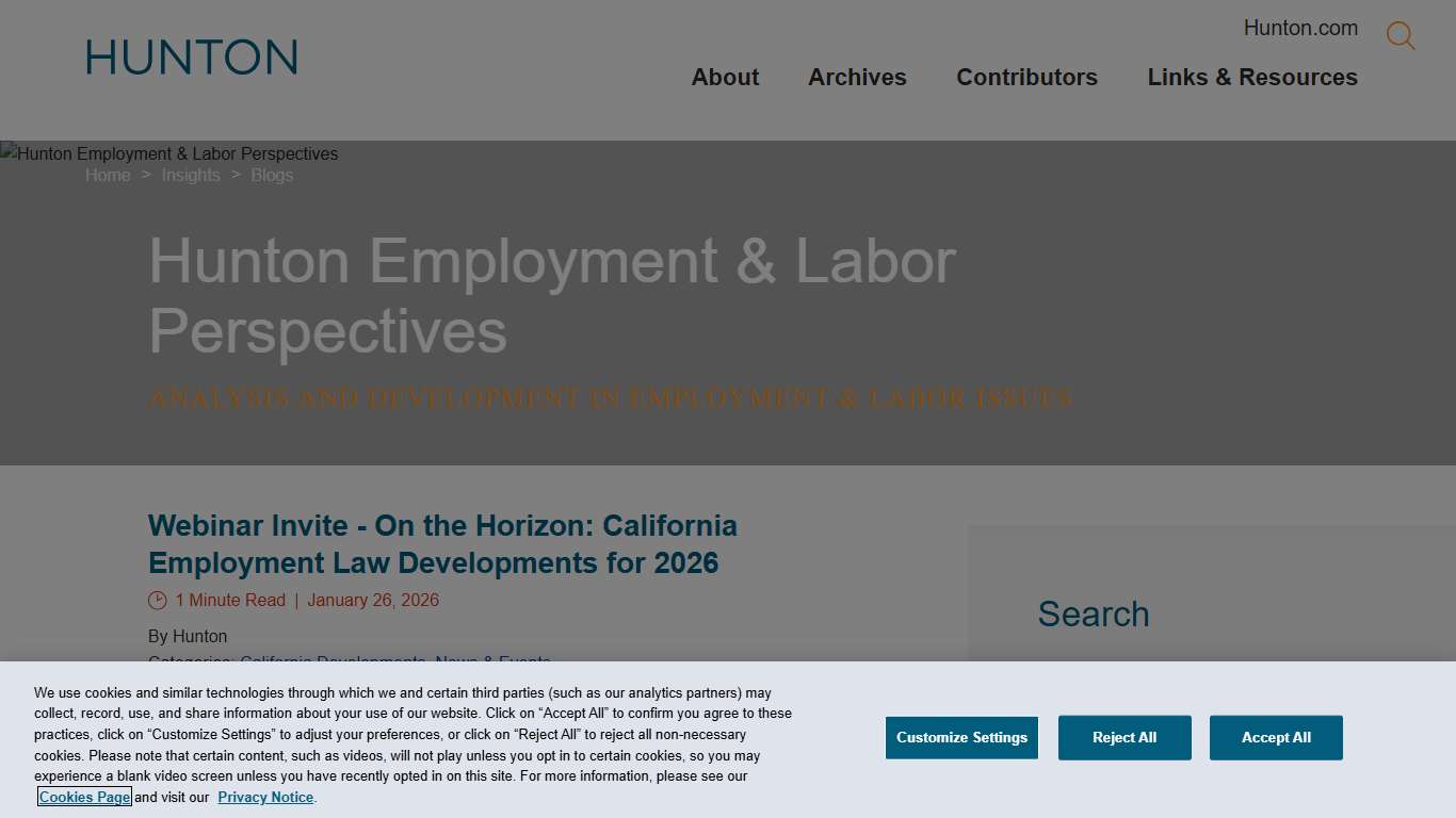 Webinar Invite - On the Horizon: California Employment Law Developments for 2026
